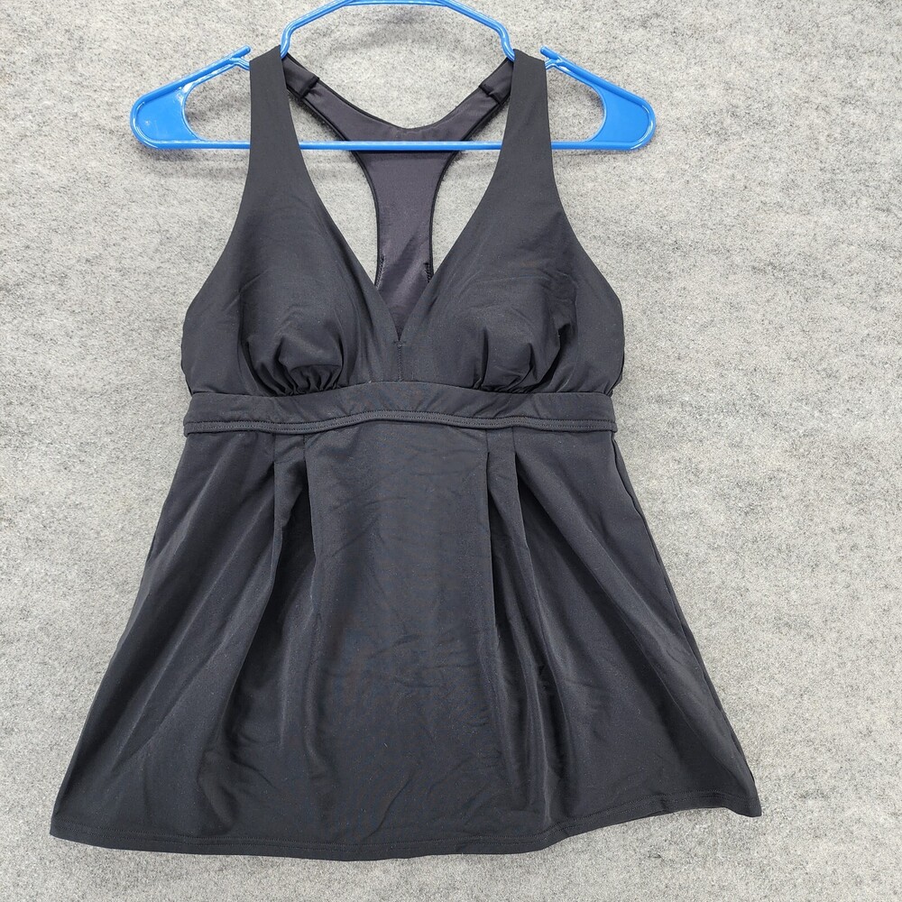 Lands End Tankini Womens 6 Sleeveless Black Swimwear